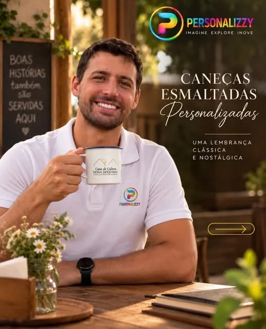 Caneca esmaltada personalizada
